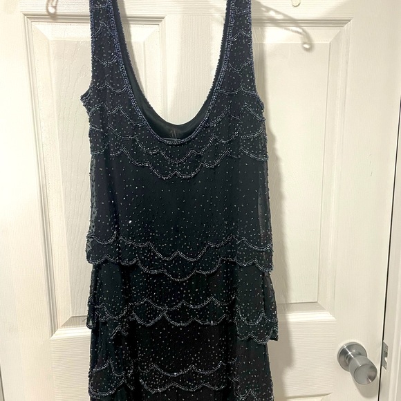 Hand beaded navy blue Para dress - Picture 3 of 7